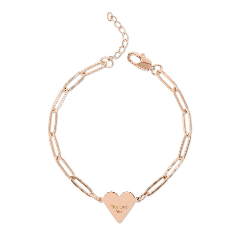 Engraved Paperclip Heart Bracelet from I True Love You