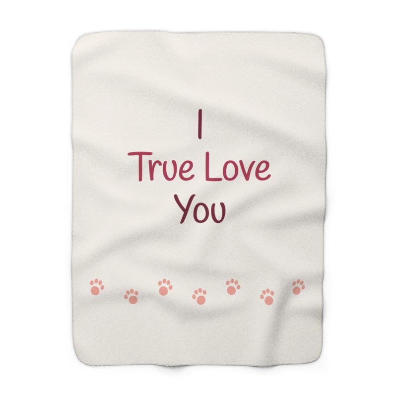 Paw Trail Sherpa Blanket from I True Love You